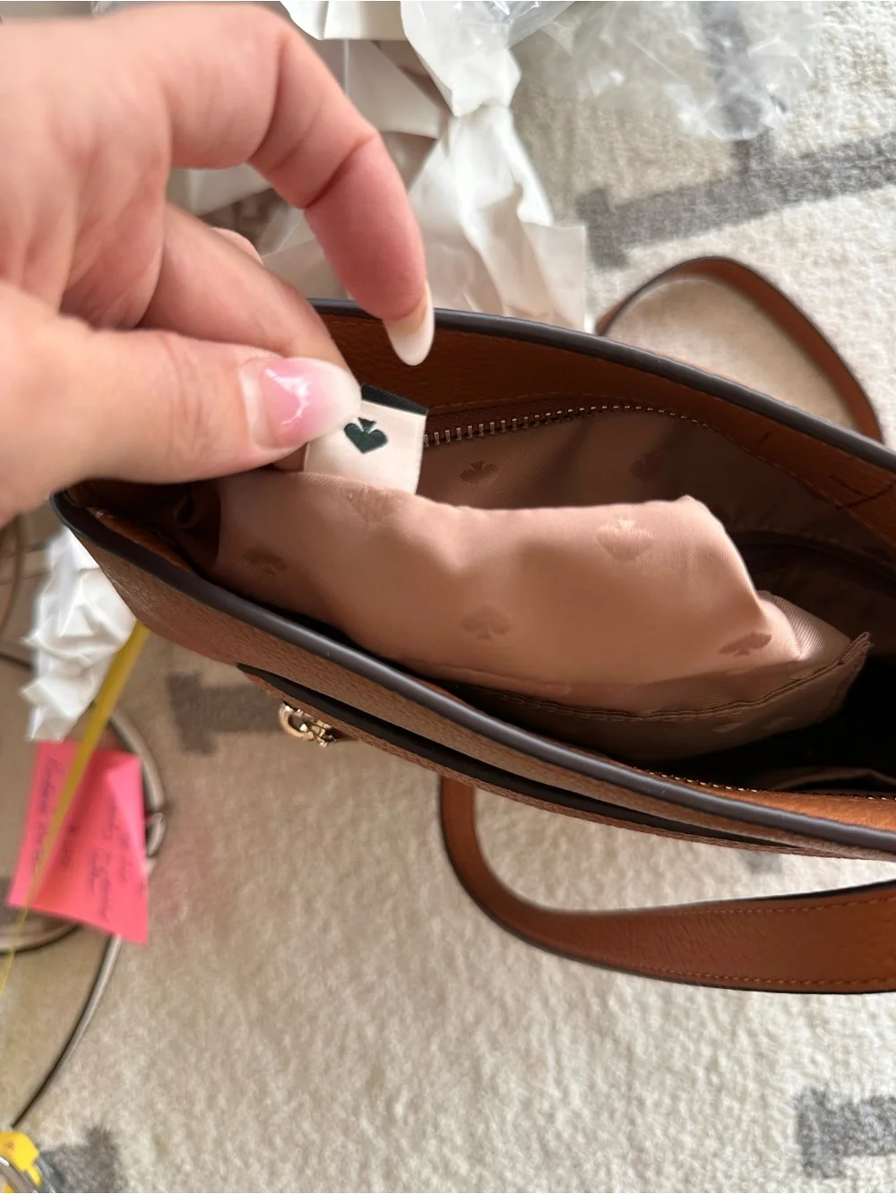 kate spade Pebbled Leather Crossbody — Cognac Brown